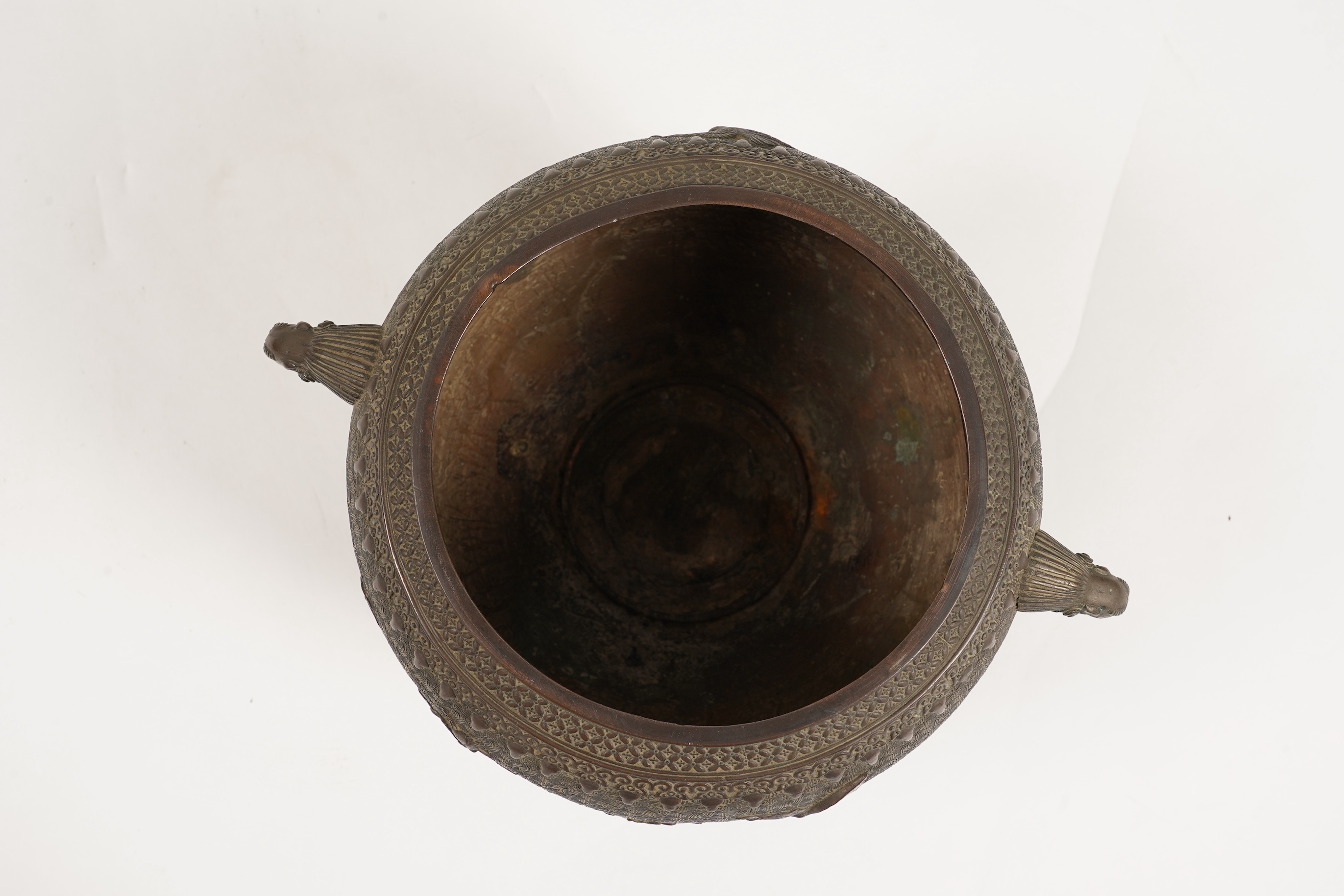 A large Japanese bronze koro and cover, 19th century